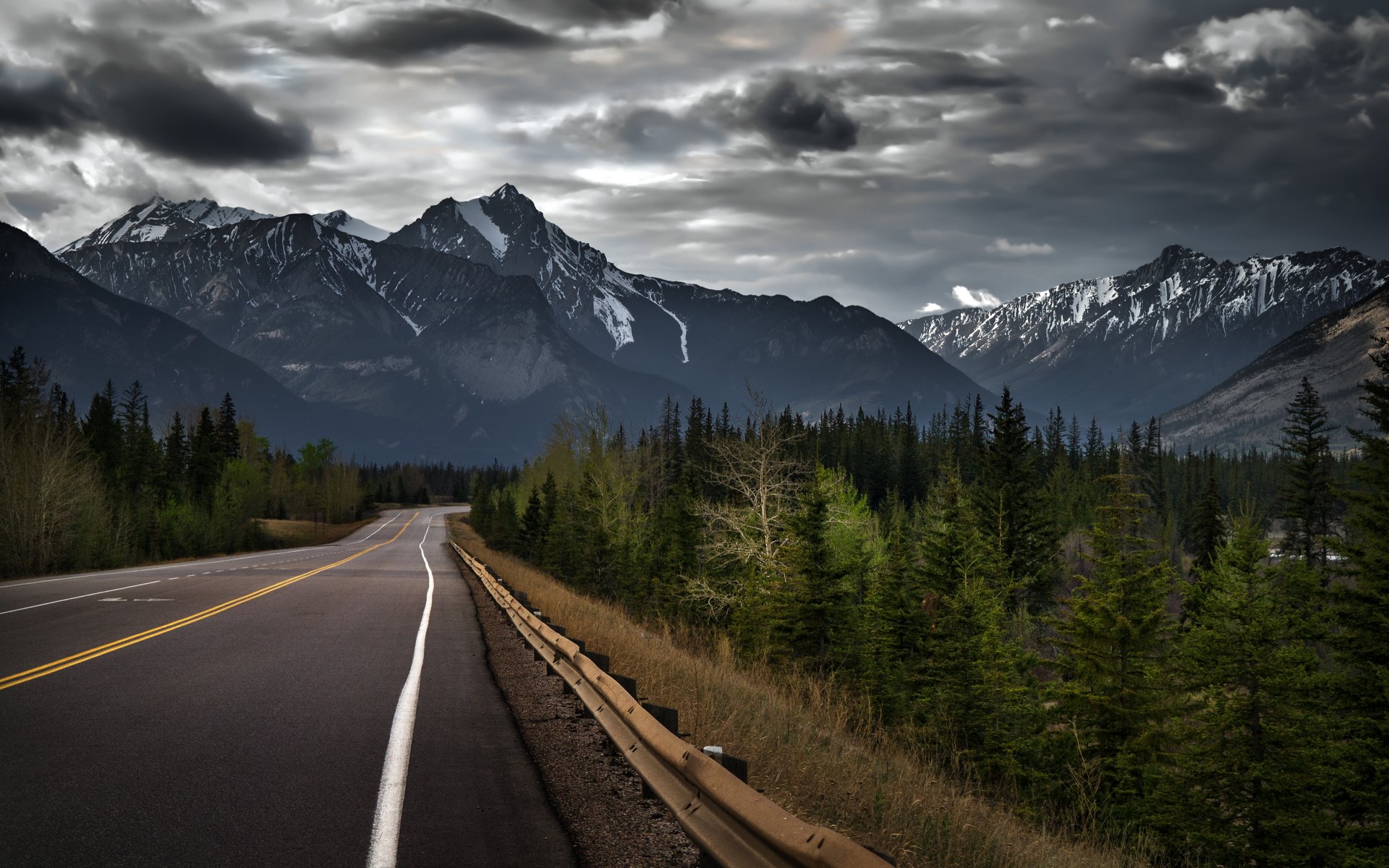 canadá montaña árboles bosque naturaleza carretera