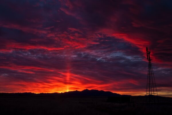 Morning in the red tones of Santa Cruz California