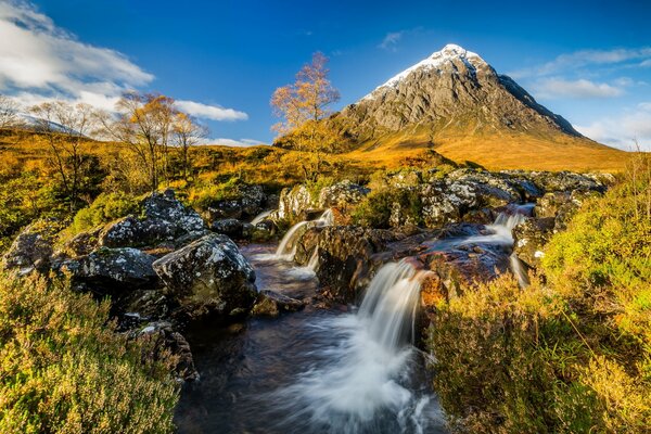 Autumn nature. Mountain river