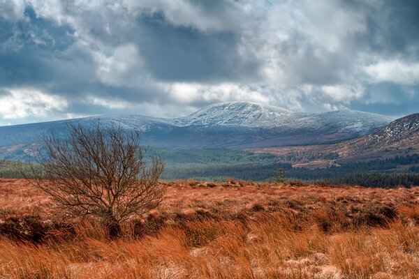 Paisaje de montañas cubiertas de nubes