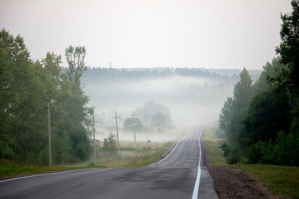 Foschia serale. La strada per la nebbia