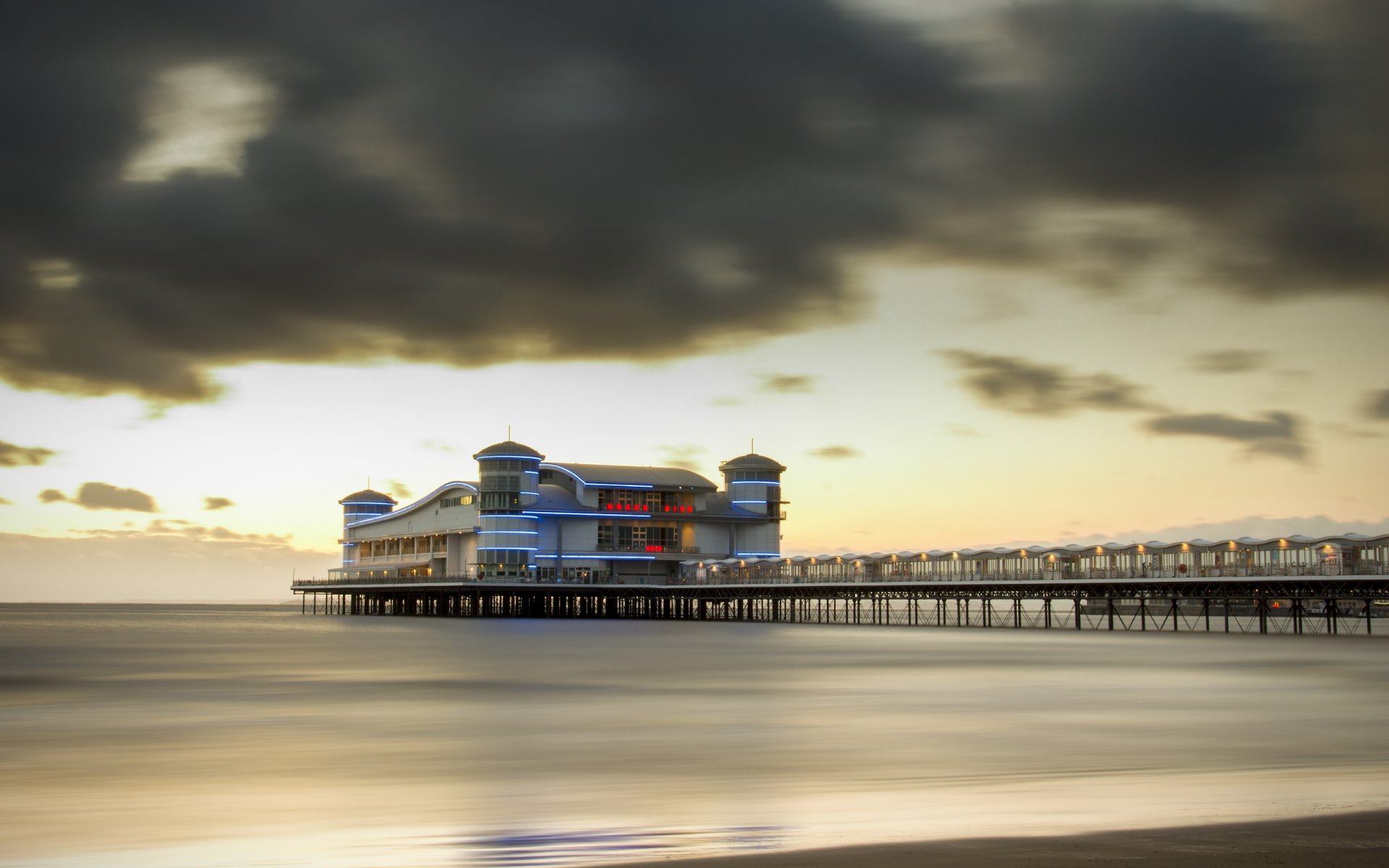 angleterre weston-super mare mer pont