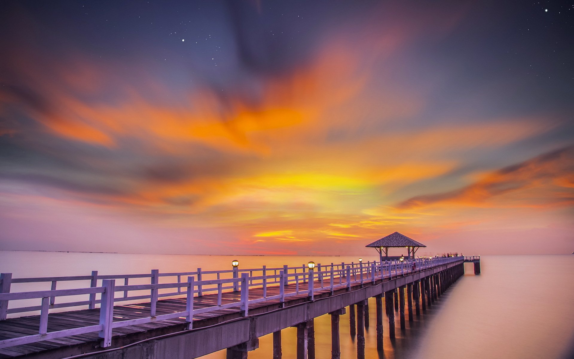 wooded bridge bay beach bridge thailand