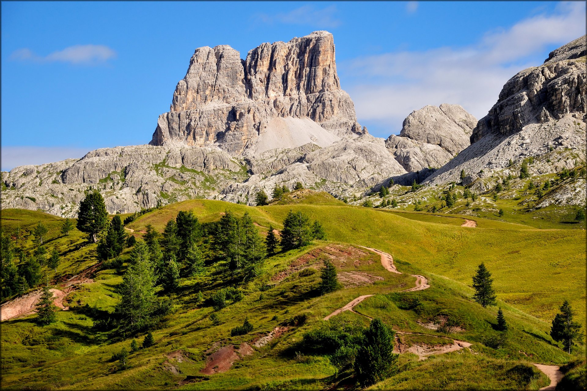 mountain kawerau dolomites cortina d ampezzo italy sky mountain tree grass nature