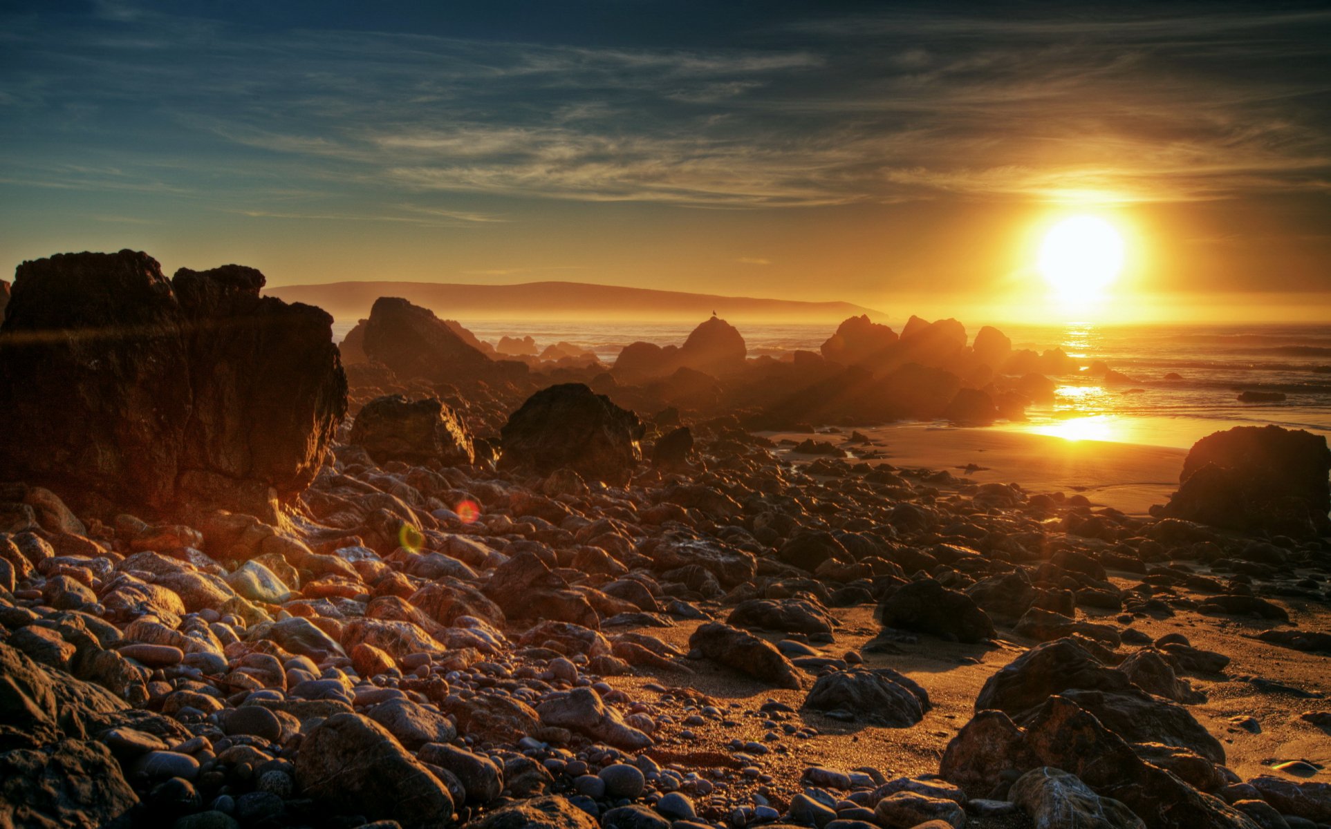 dämmerung sonnenuntergang sonne natur meer steine ufer foto