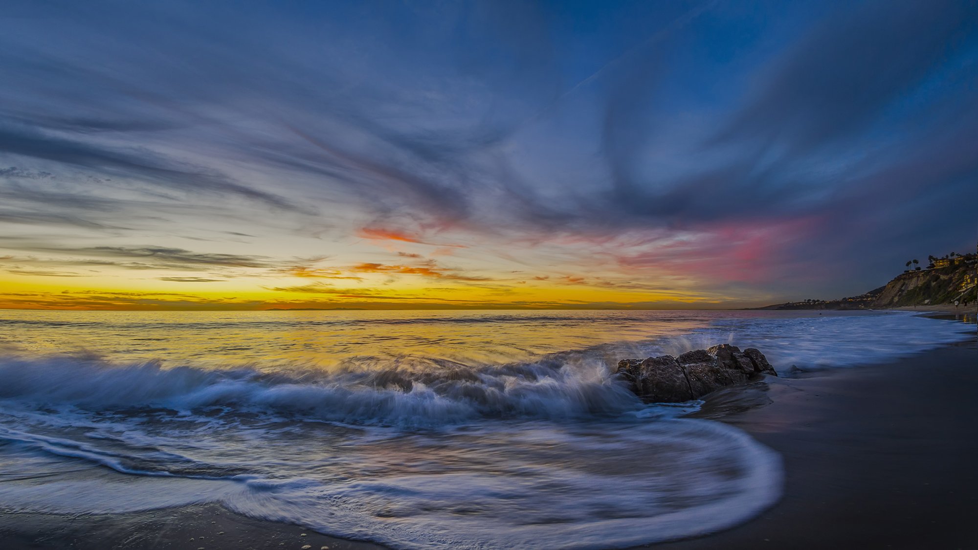 monarch beach dana point kalifornia ocean spokojny ocean wybrzeże plaża zachód słońca