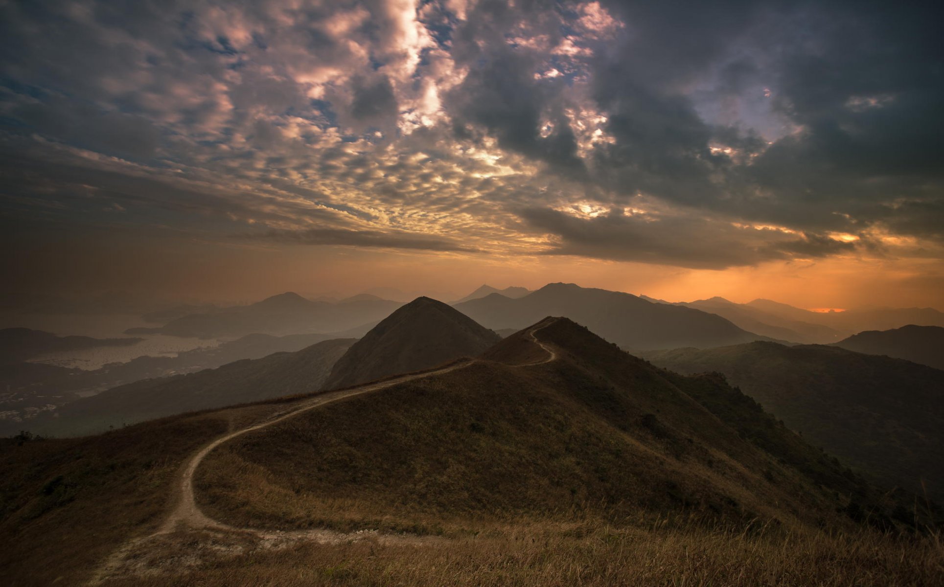 berge ansicht panorama himmel wolken abend