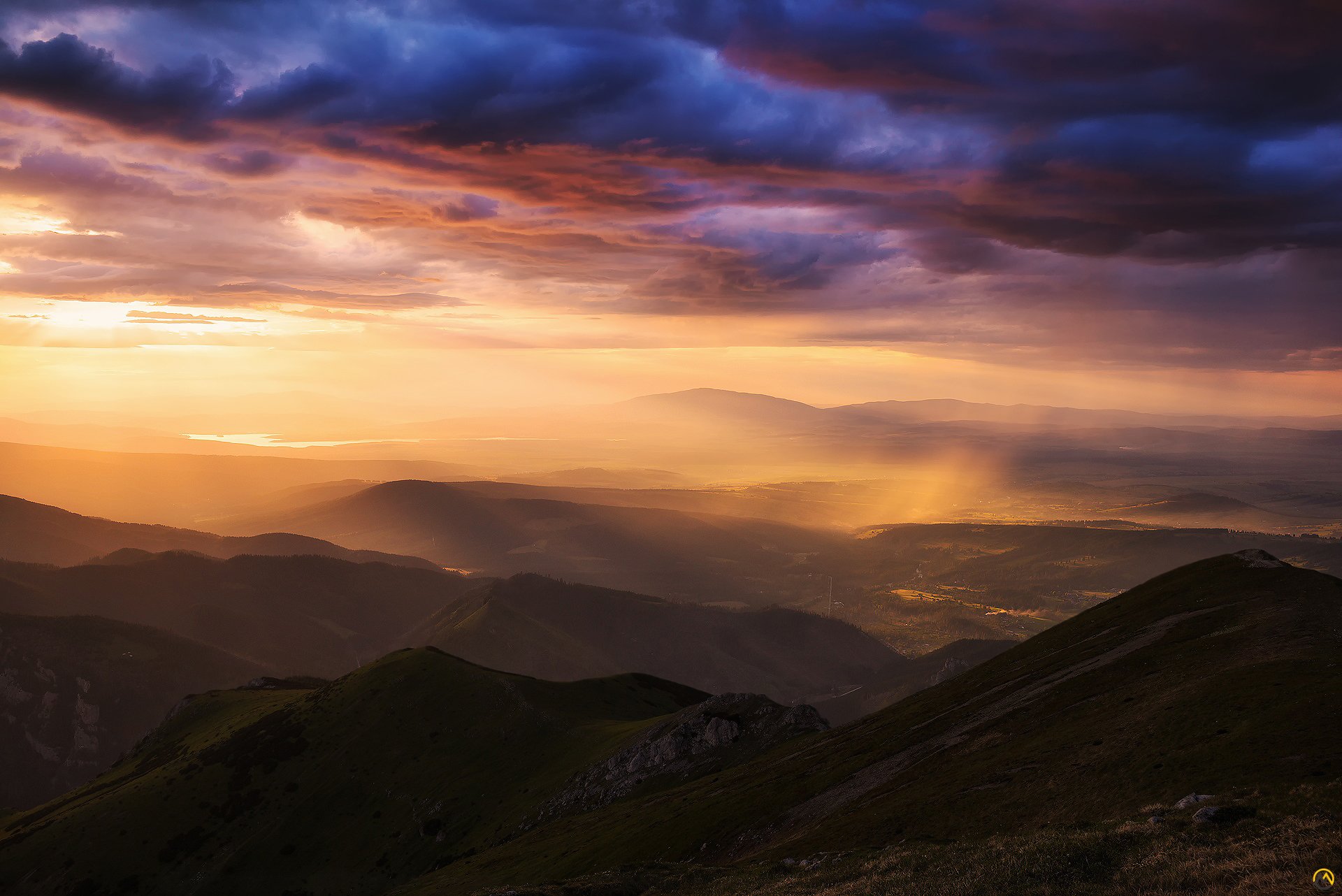 carpazi montagne tatra valle pioggia cielo nuvole luce