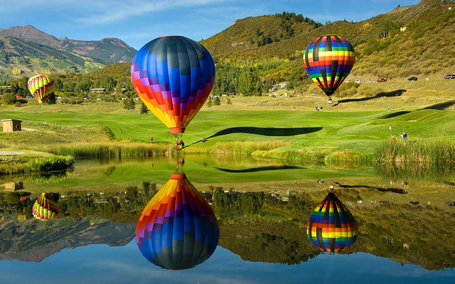 cielo montagne lago pallone