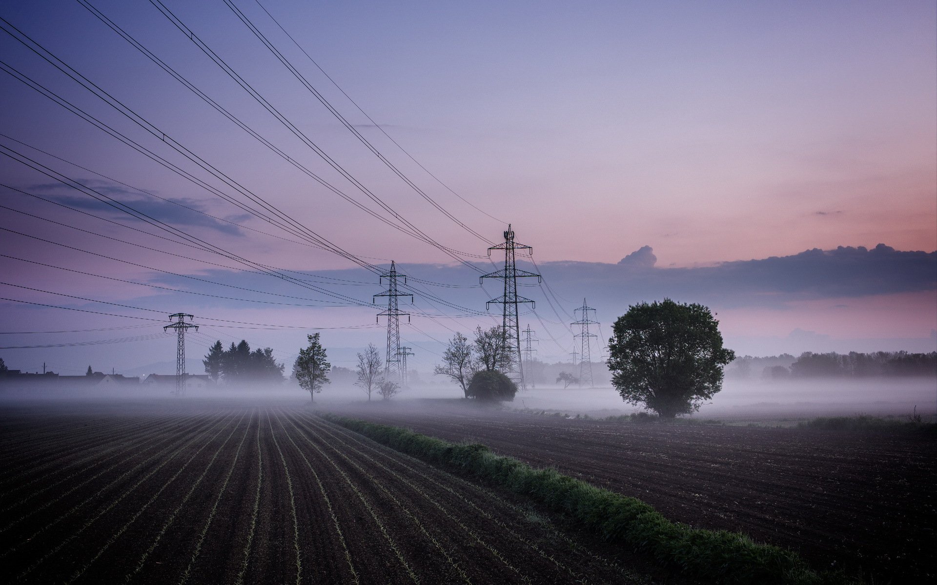 night fog the field lap landscape