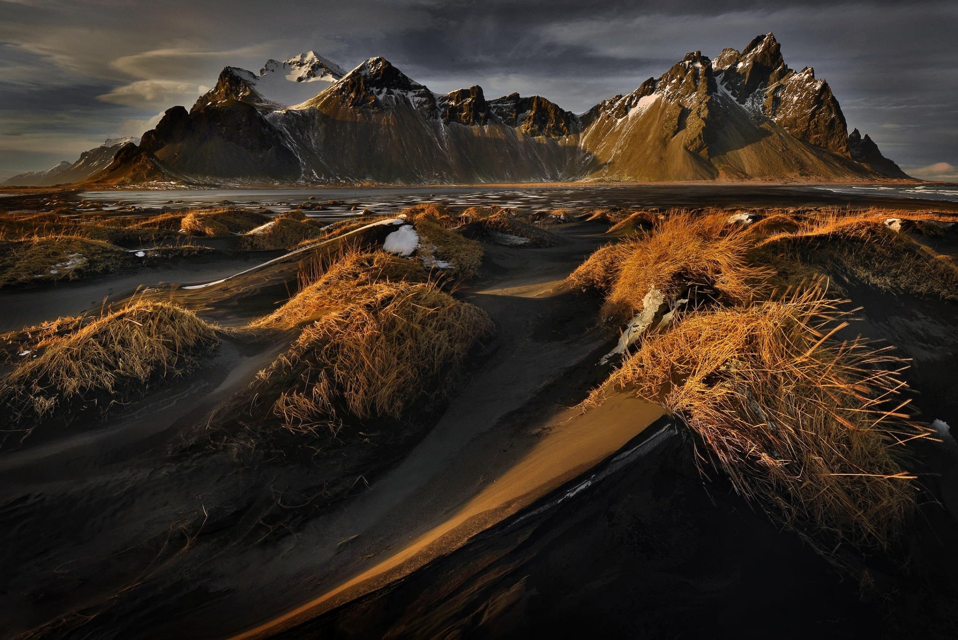 mountains landscape iceland stokesnes vestrahorn mountain