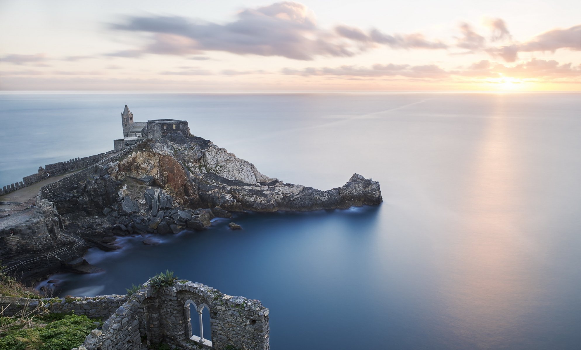 mer ciel paysage château ruines