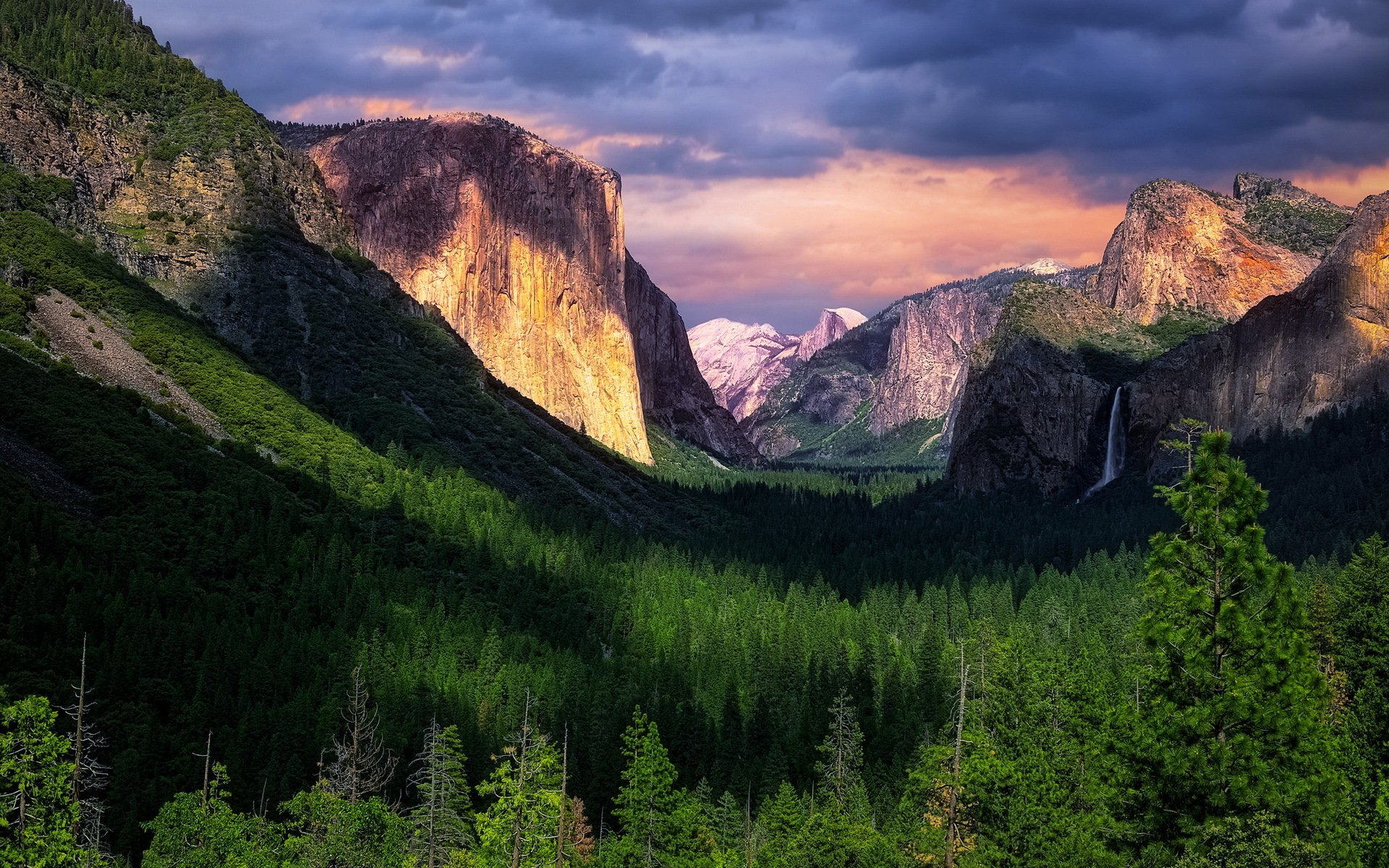 parco nazionale di yosemite giorno tramonto