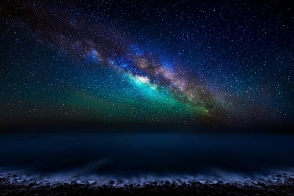 The Milky Way in the sky over the Atlantic Ocean