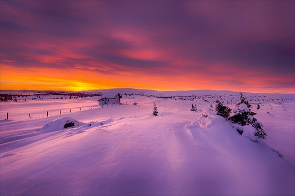 Winter Dezembermorgen in Norwegen