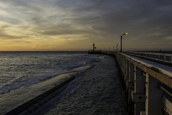 Twilight over the evening sea