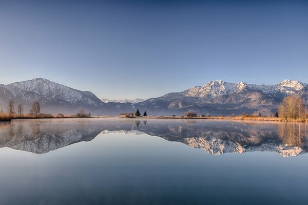 Himmel Schnee Berge Morgen