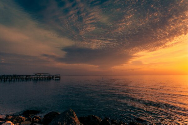 Amanecer frente al mar en Texas