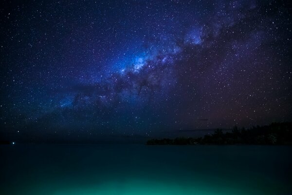 The starry sky, the heavenly way, French Polynesia, the tropics