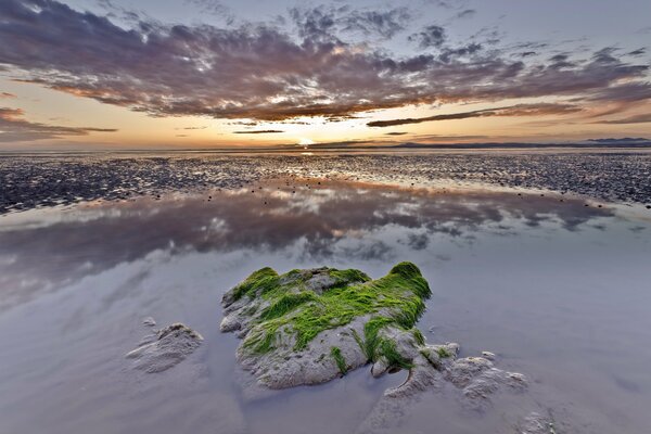 The sky at sunset over the sea coast