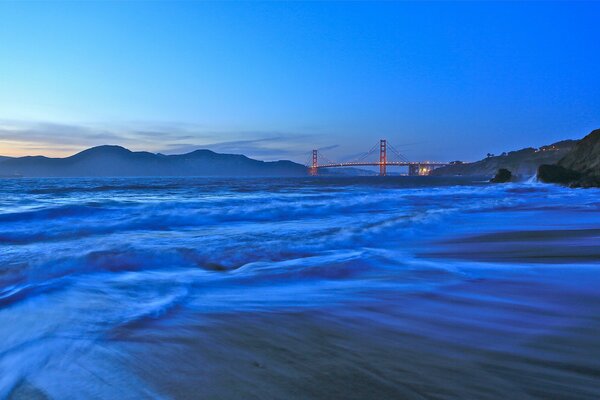 A bridge in the misty heyday of lights