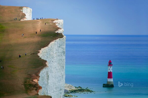 The beauty of the sea on a cliff with a cliff