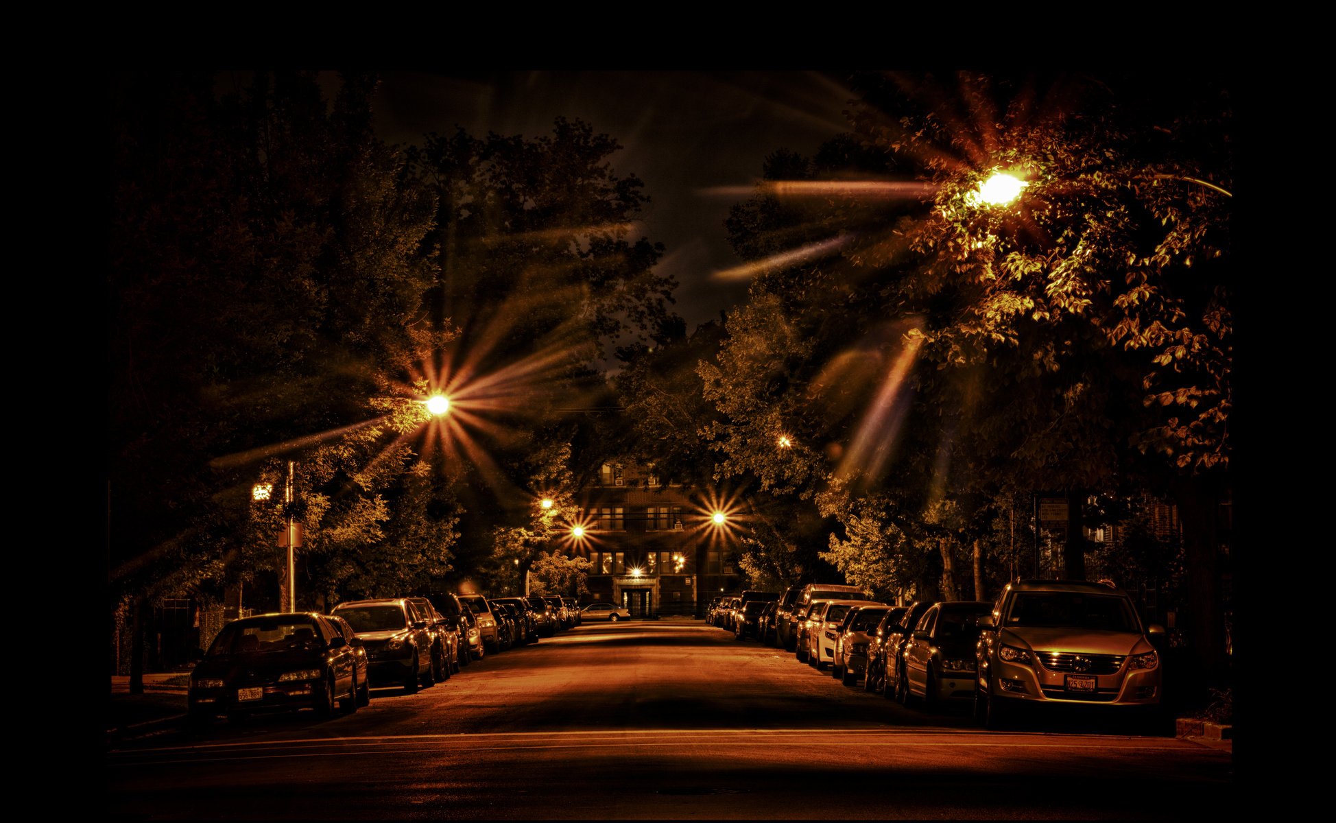 nacht straße lichter autos