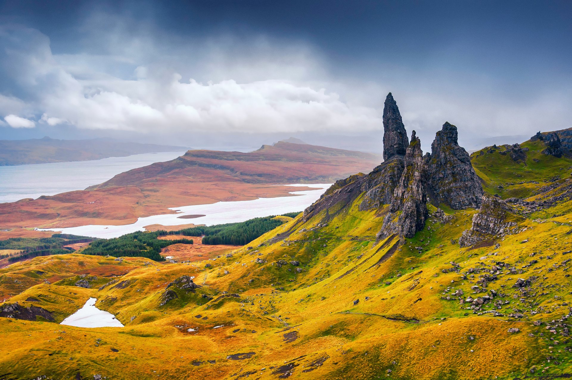 szkocja region highland półwysep trotternish klify storr jesień