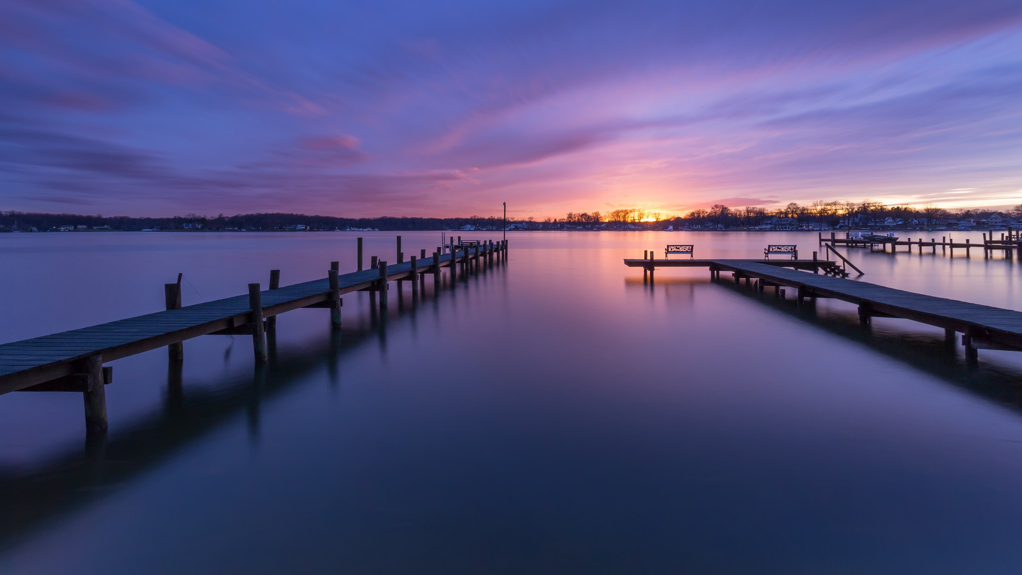 estados unidos maryland baltimore río condado tarde puesta de sol cielo nubes costa puentes bancos