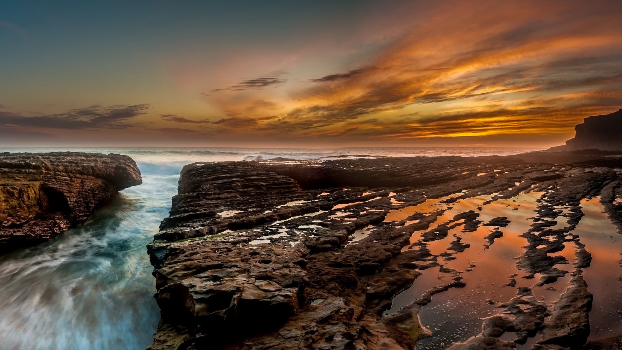 sonnenuntergang meer landschaft