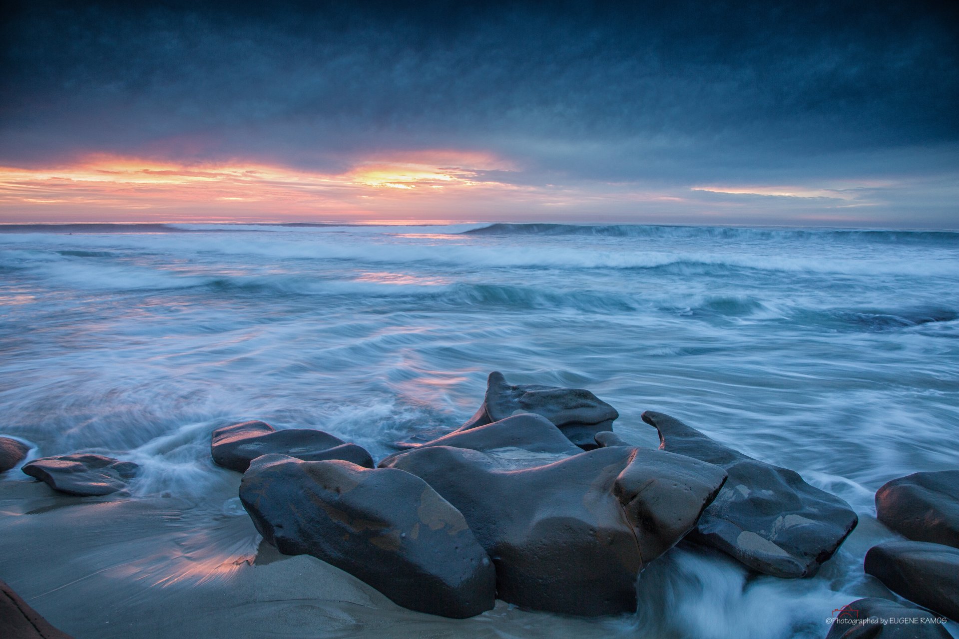 ky clouds clouds sea waves rocks rock