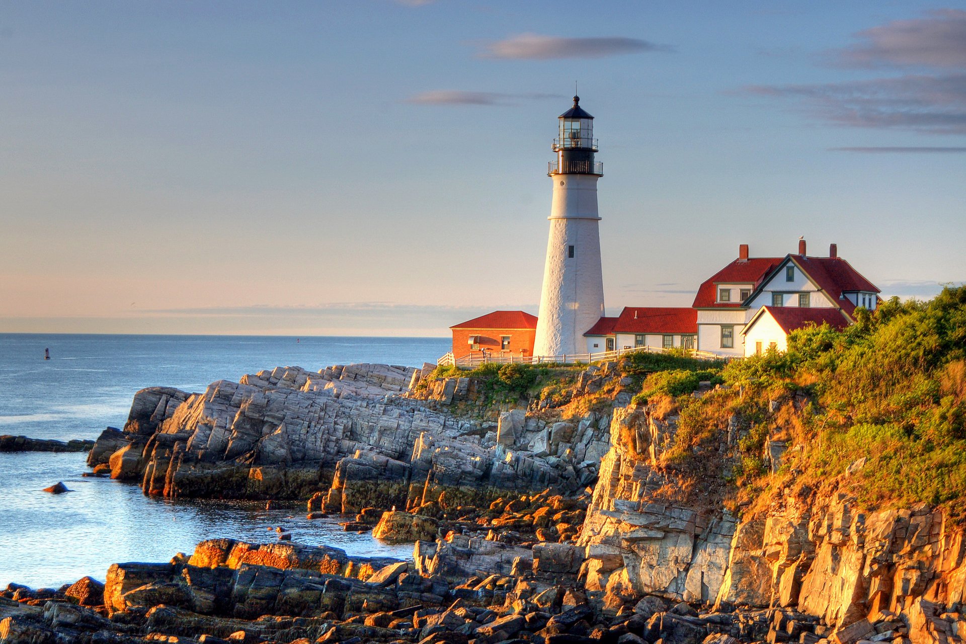 portland oregon stati uniti mare faro cielo rocce capo roccia casa tramonto