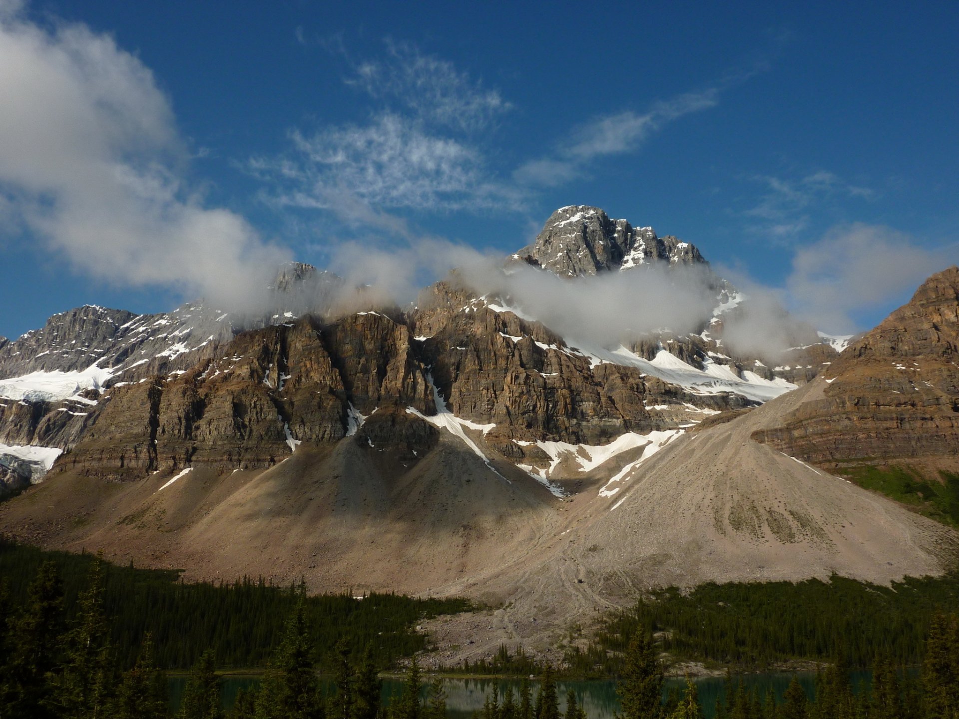 parque canadá montañas paisaje roca banff nubes bosque naturaleza