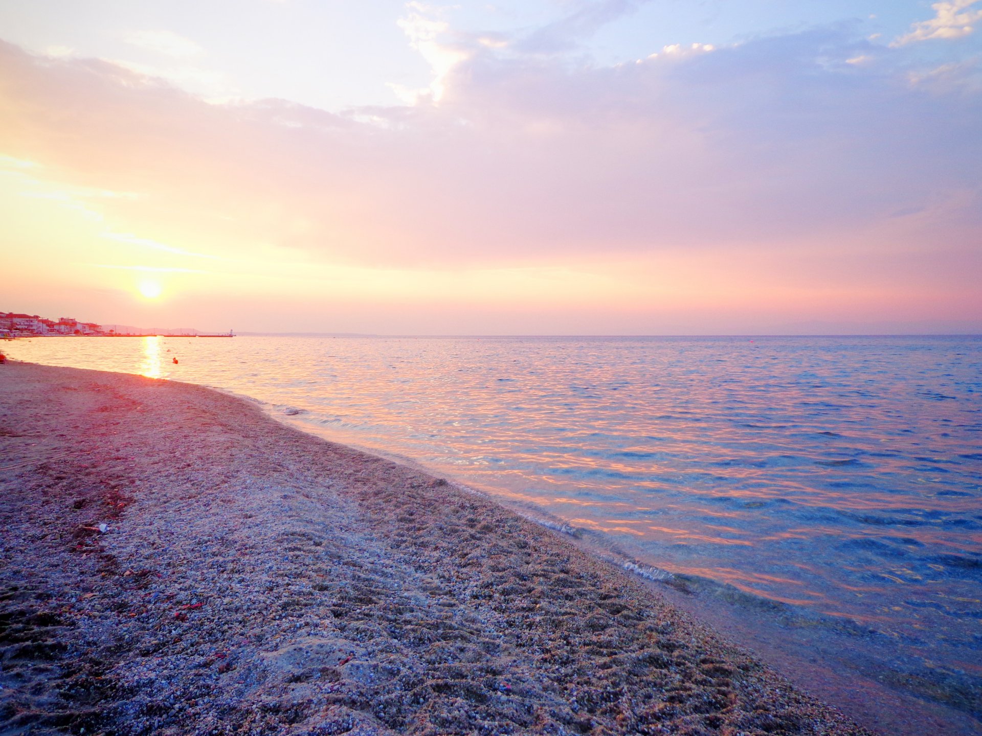 griechenland strand sonnenuntergang sonne meer küste