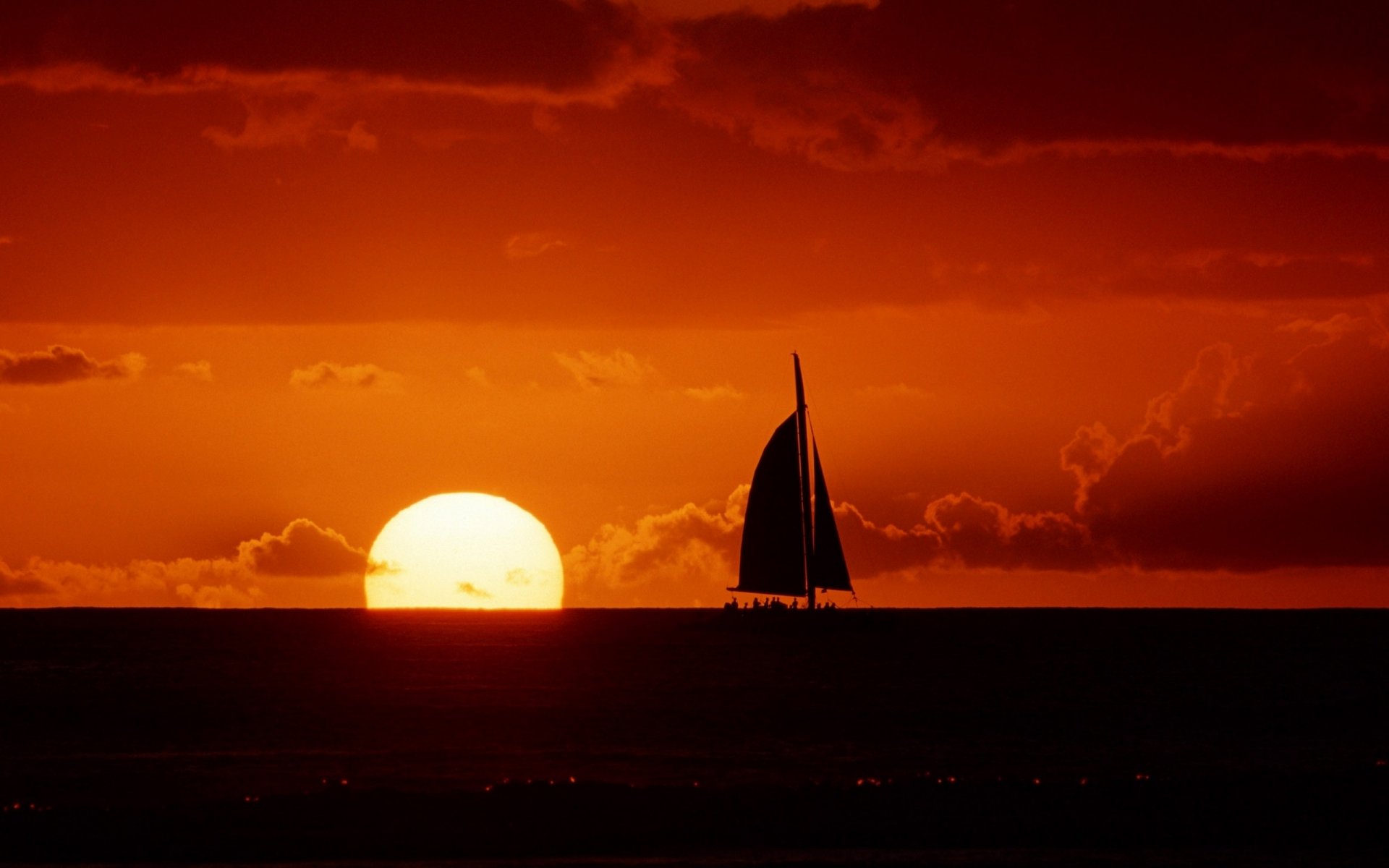 velero mar sol puesta de sol cielo naturaleza nubes