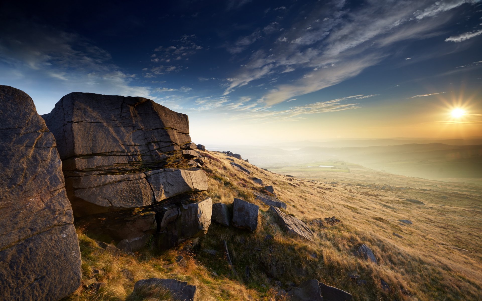 unset mountain landscape