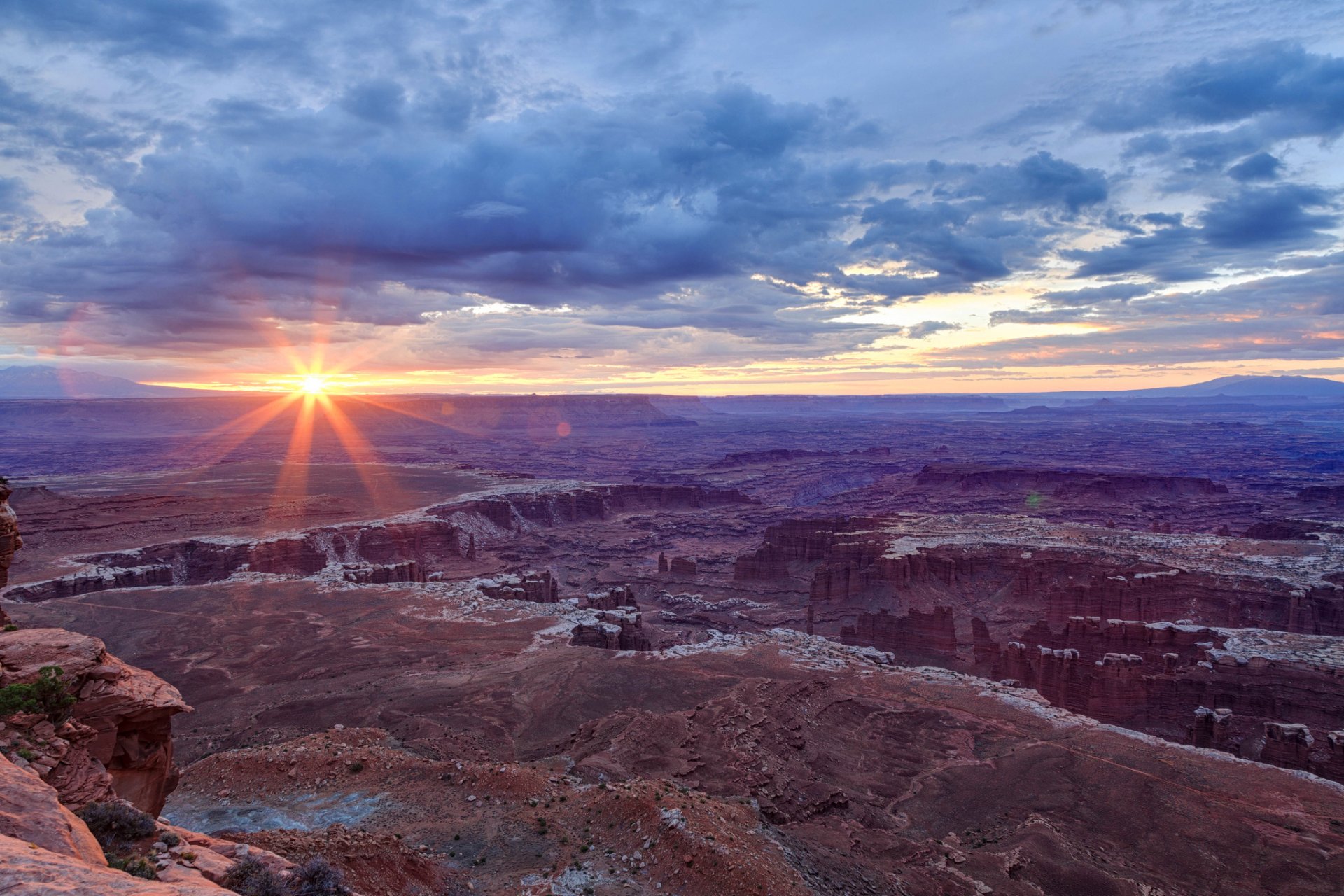 utah usa canyon berge sonne sonnenuntergang strahlen himmel wolken horizont