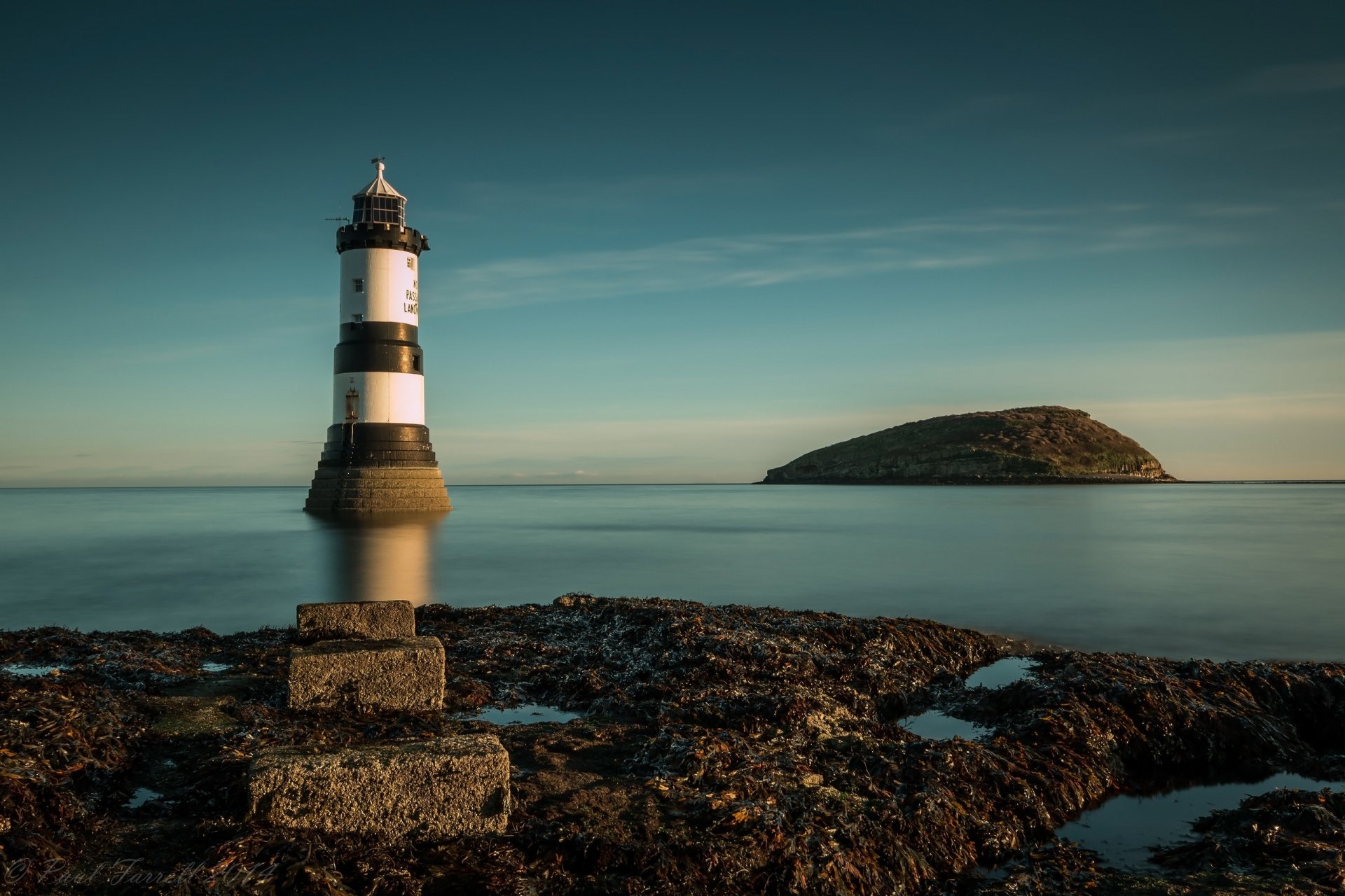 penmon lighthouse puffin island sea landscape