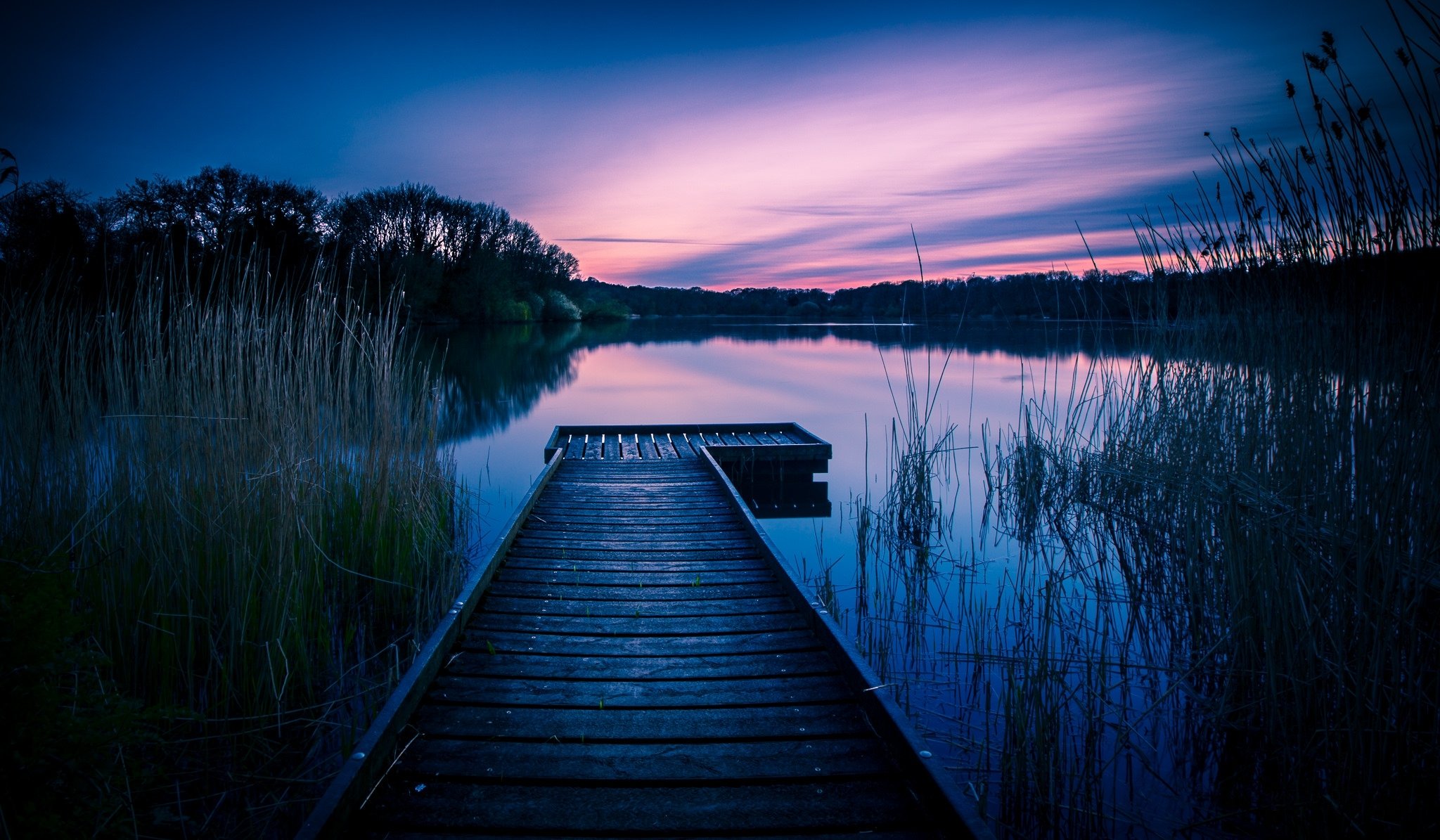 england county of wiltshire lake bridge morning dawn