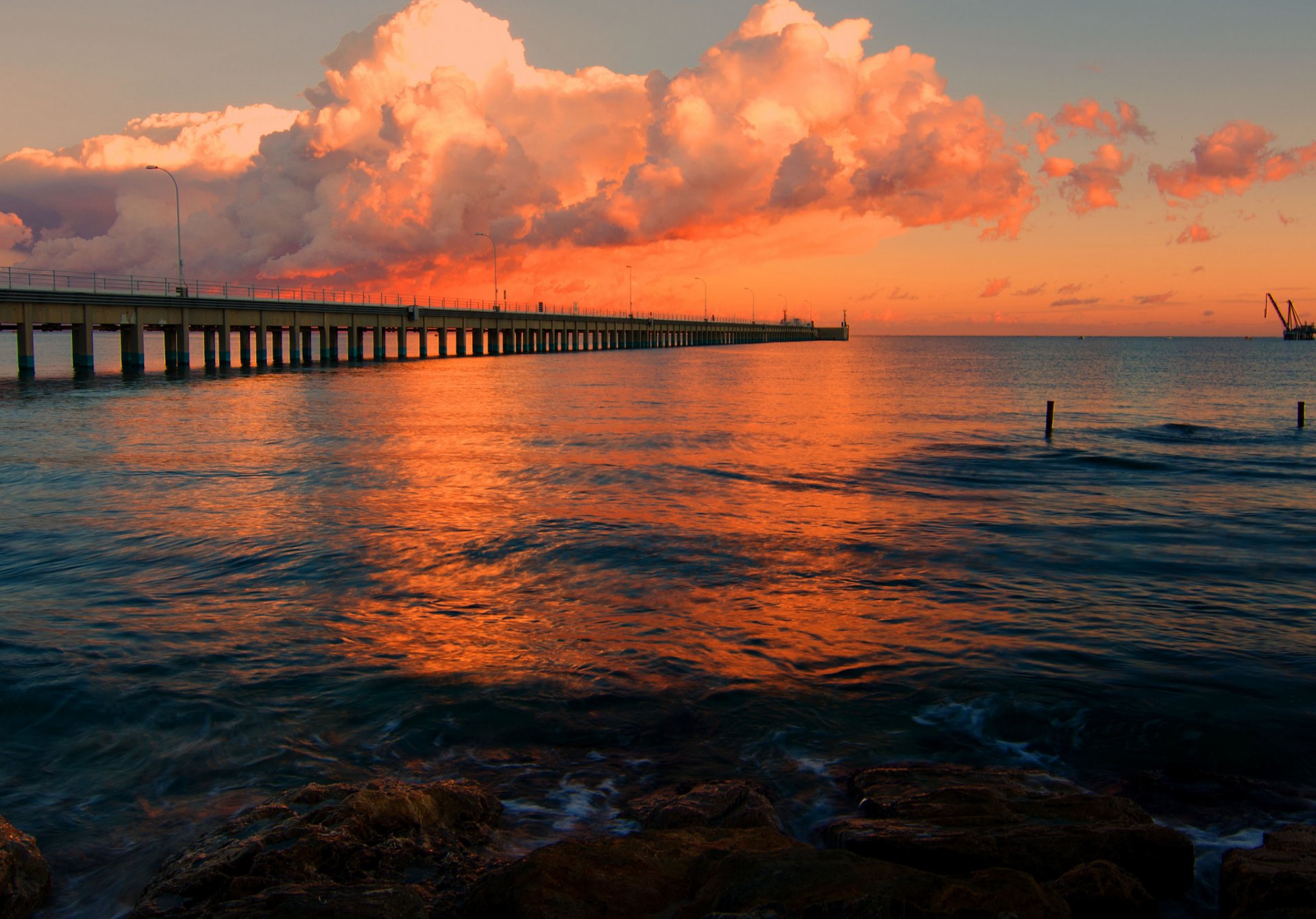 mar muelle nubes