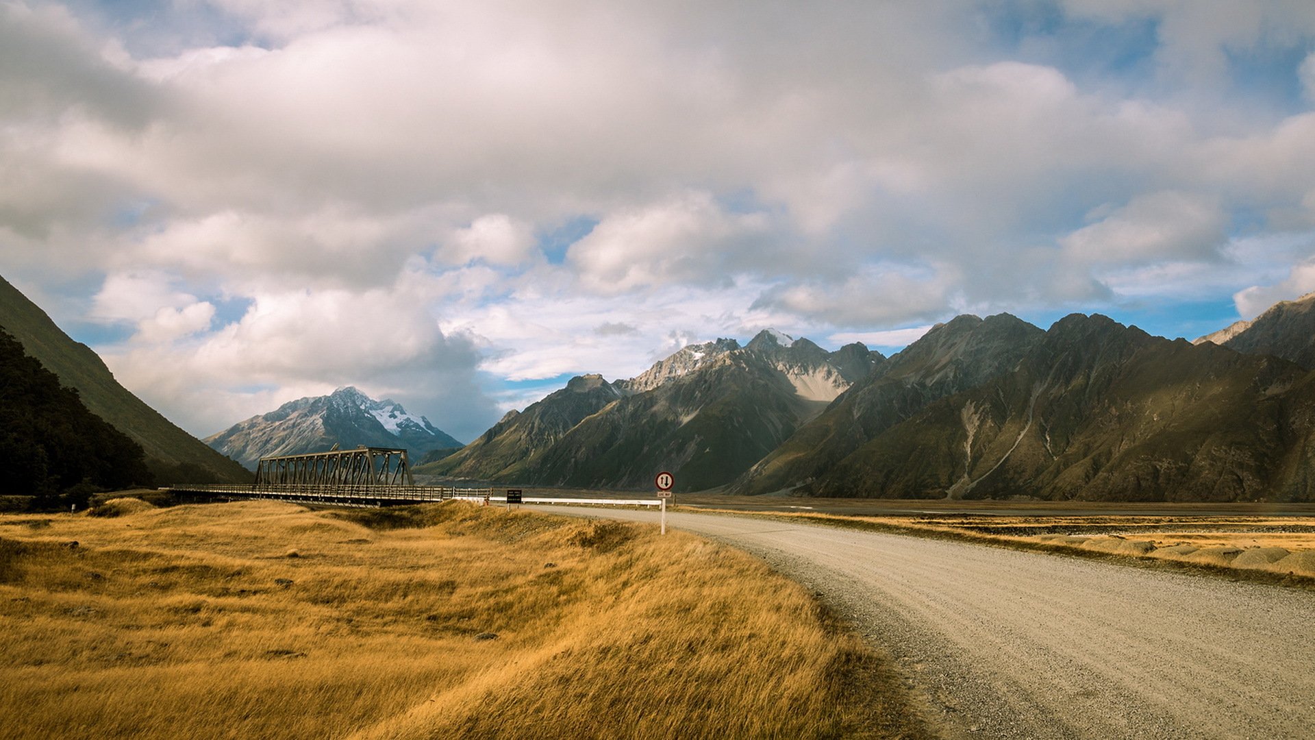 road mountain bridge landscape