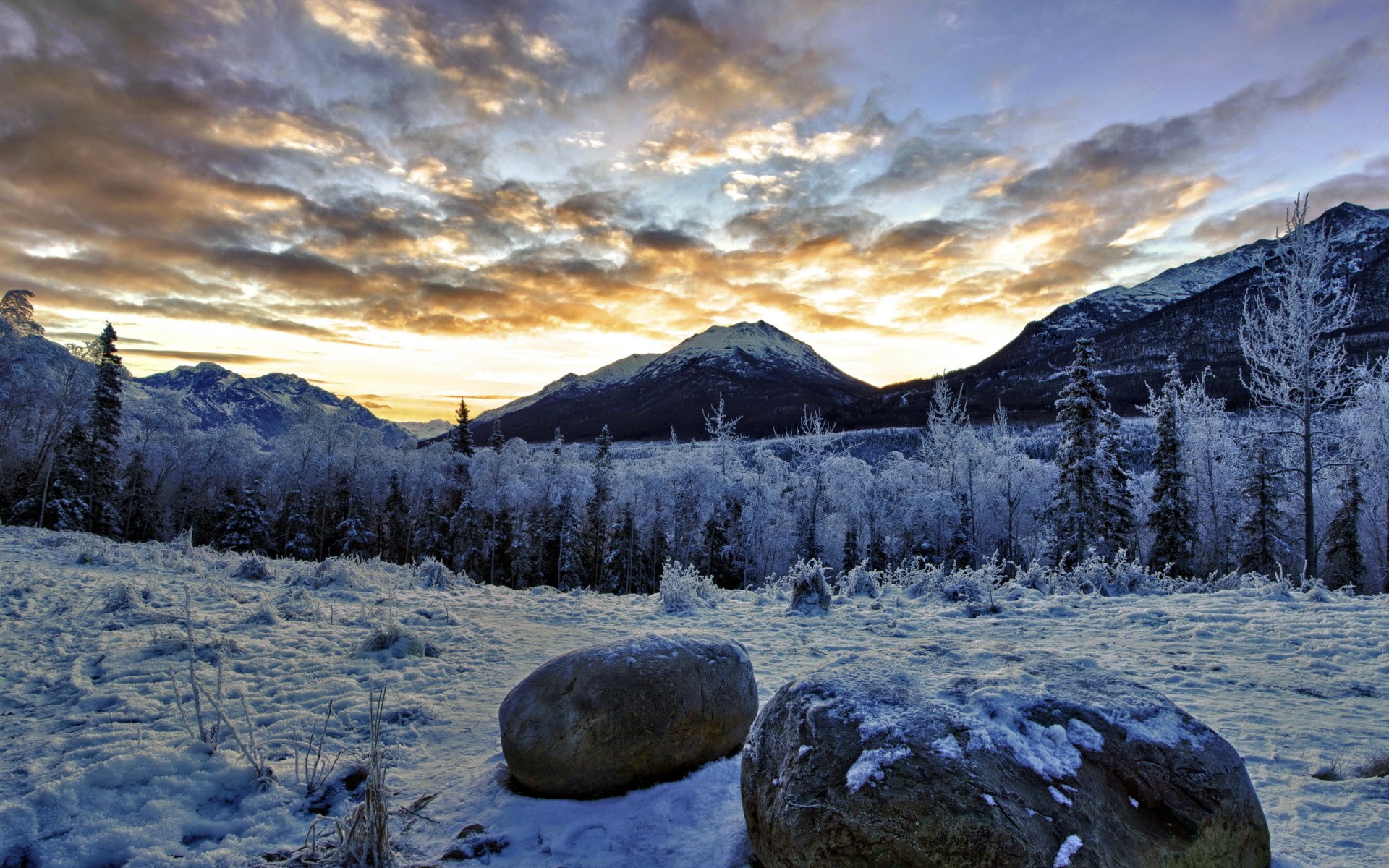 invierno montañas naturaleza paisaje