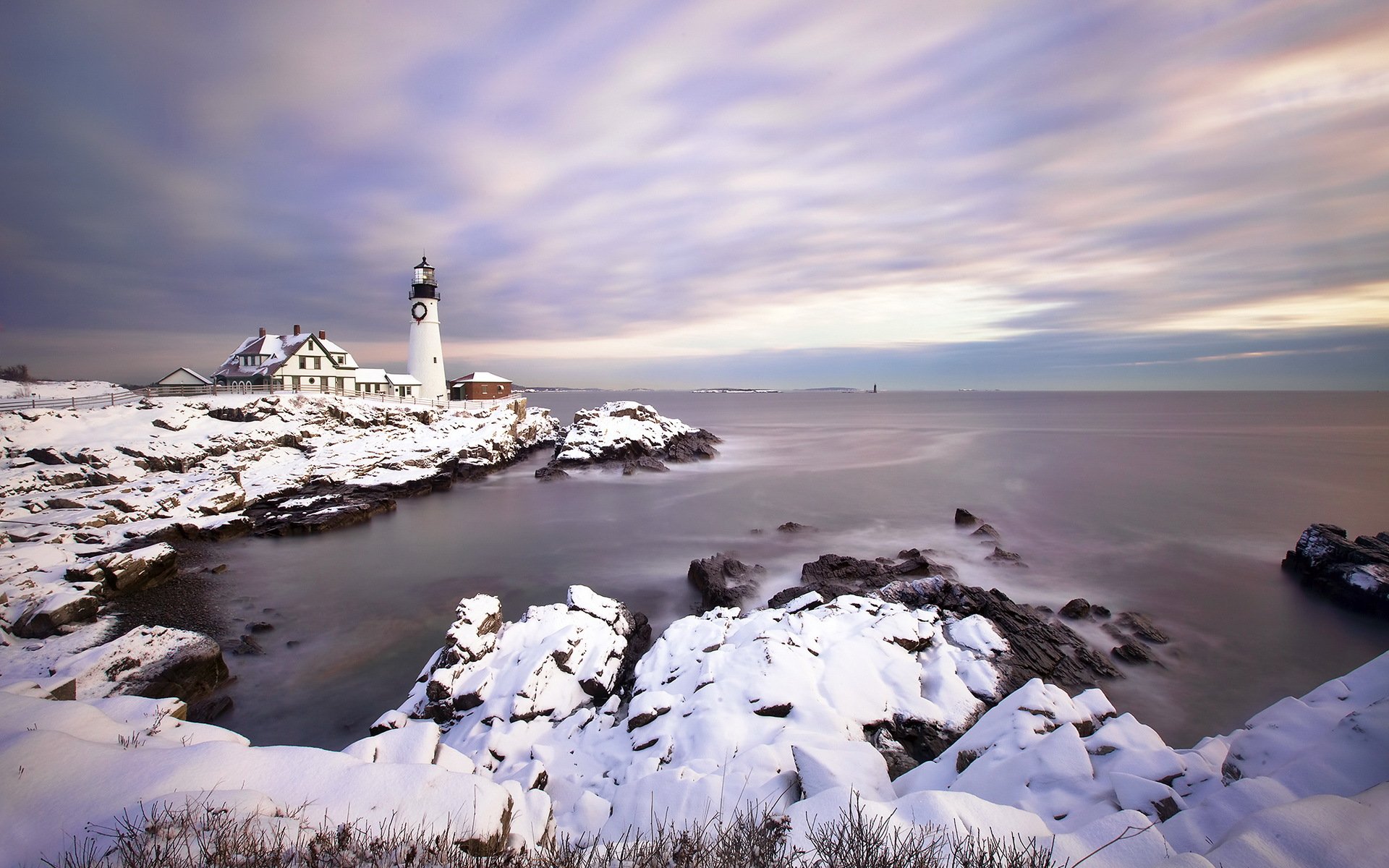 portland head light lighthouse landscape