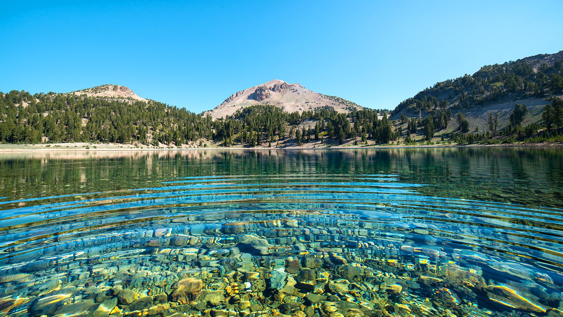 небо горы озеро вода прозрачность камни