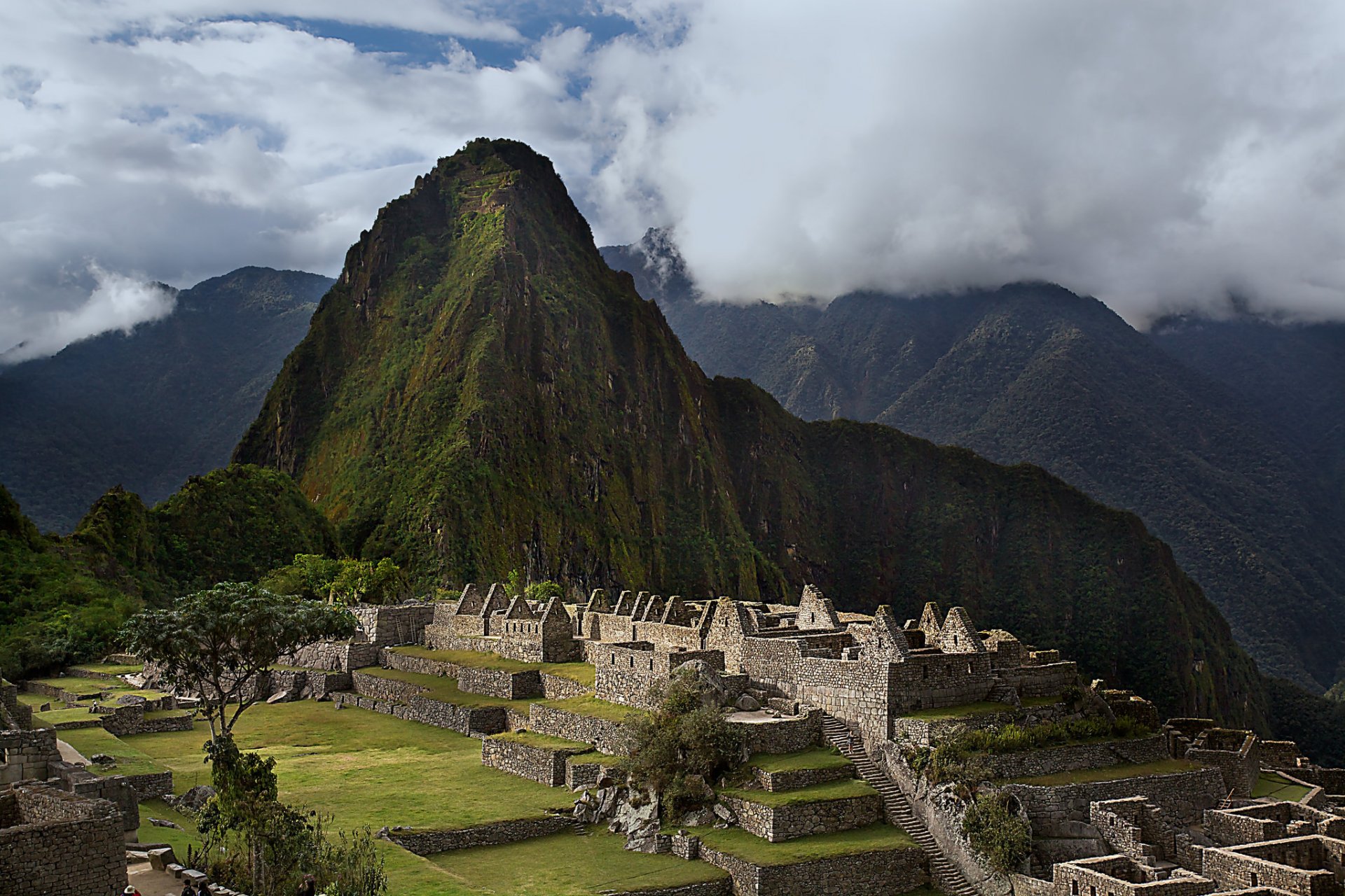 machu picchu pérou ciel montagnes incas ruines ruines ville