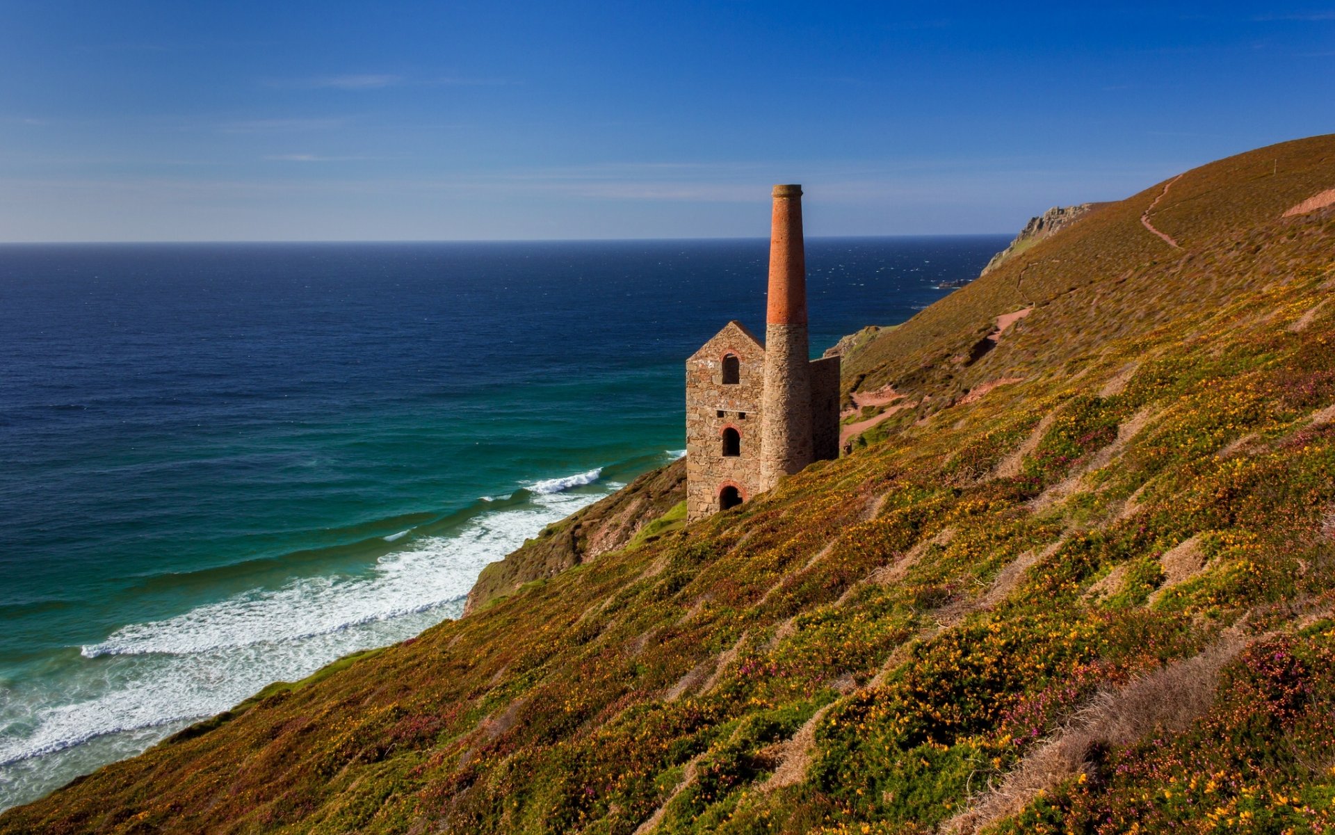 towanroath engine shaft house wheal coates porthtowan cornwall england celtic sea porttowan celtic sea coast