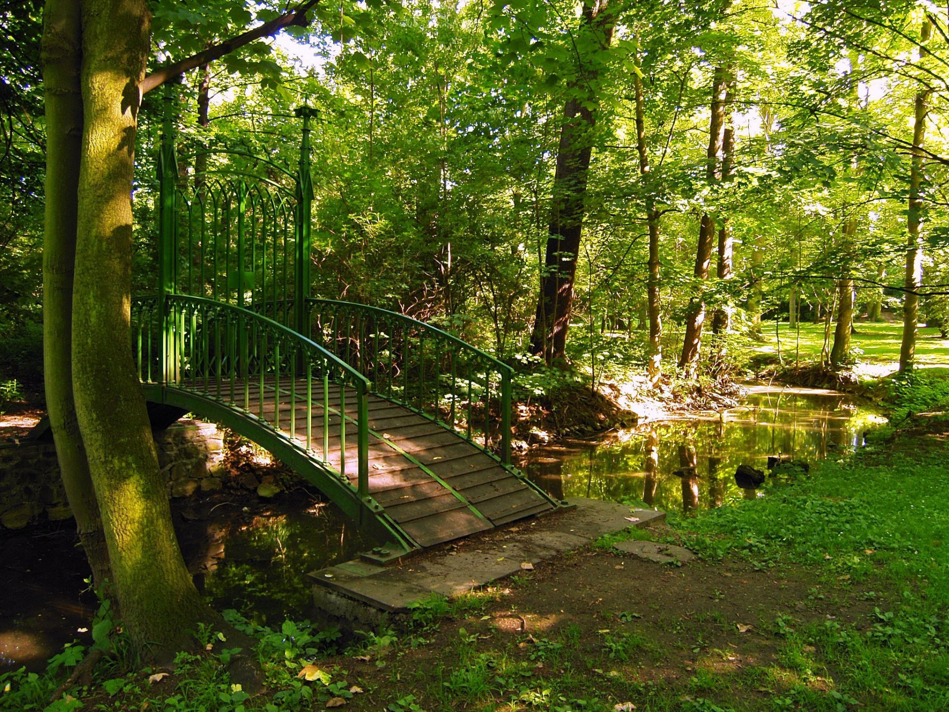 tschechische republik park brücke gewächshaus bäume natur foto