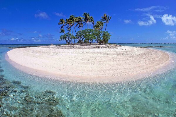 Biała wyspa na środku oceanu