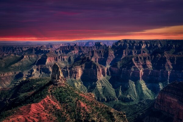 Arizona Wielki Kanion. Kanion o zachodzie słońca