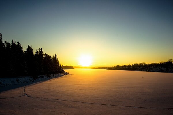 Snow field for skiing